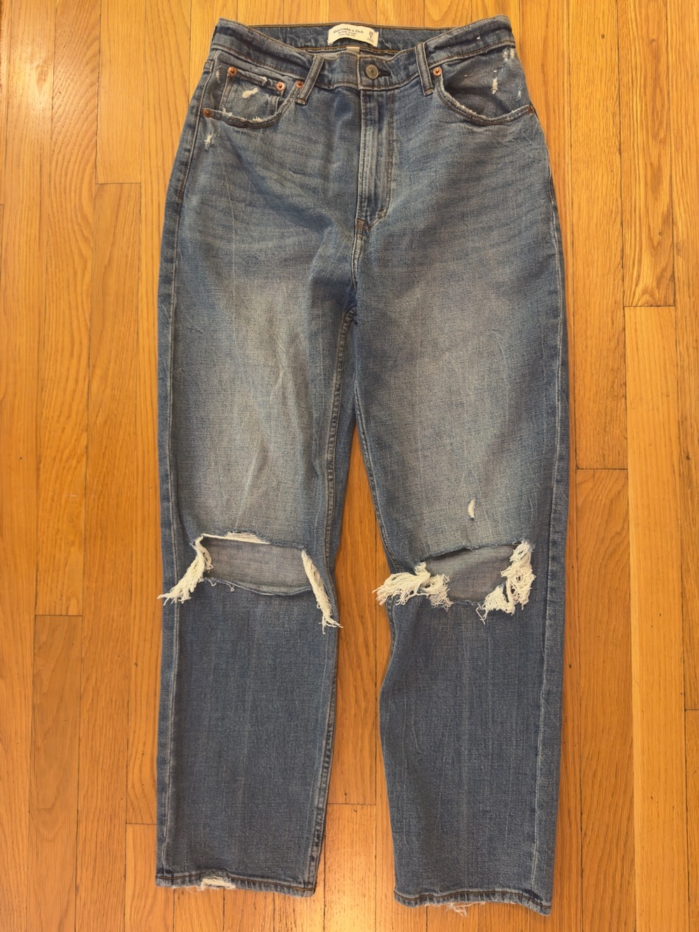 Abercrombie and Fitch Curve Love Ultra High-Rise Ankle Straight Jeans